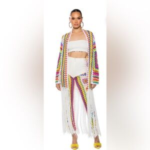 604. The AKIRA Label Resort Aruba Crochet Cardigan - Size Medium
